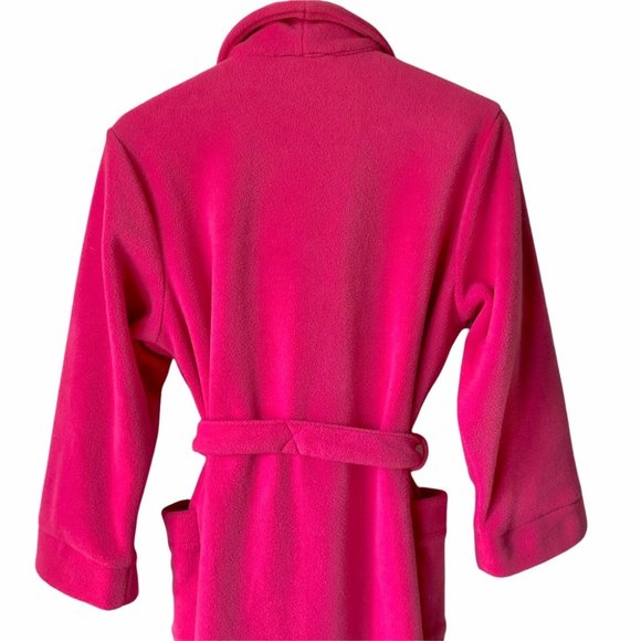 L.L. Bean Kids Fleece Bath Robe Pink Girls L Large 14 16 - Picture 4 of 9